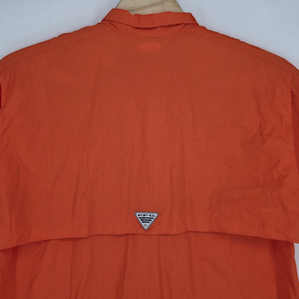 Columbia PFG Clemson Tigers Shirt Mens 2XL Orange XXL Button Up Vented Outdoors - Picture 7 of 9